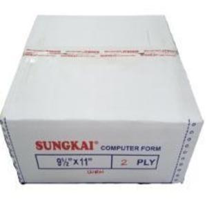 

KERTAS CONTINUOUS FORM SUNGKAI 9 1/2 X 11 2 PLY (FULL) WARNA