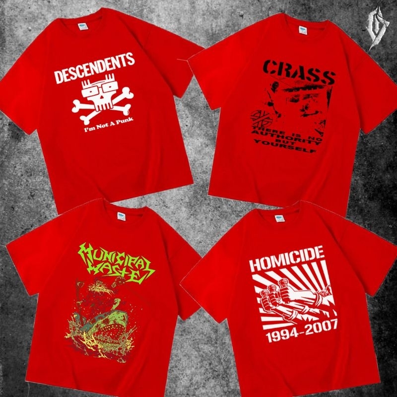 kaos musik band luar punk merah