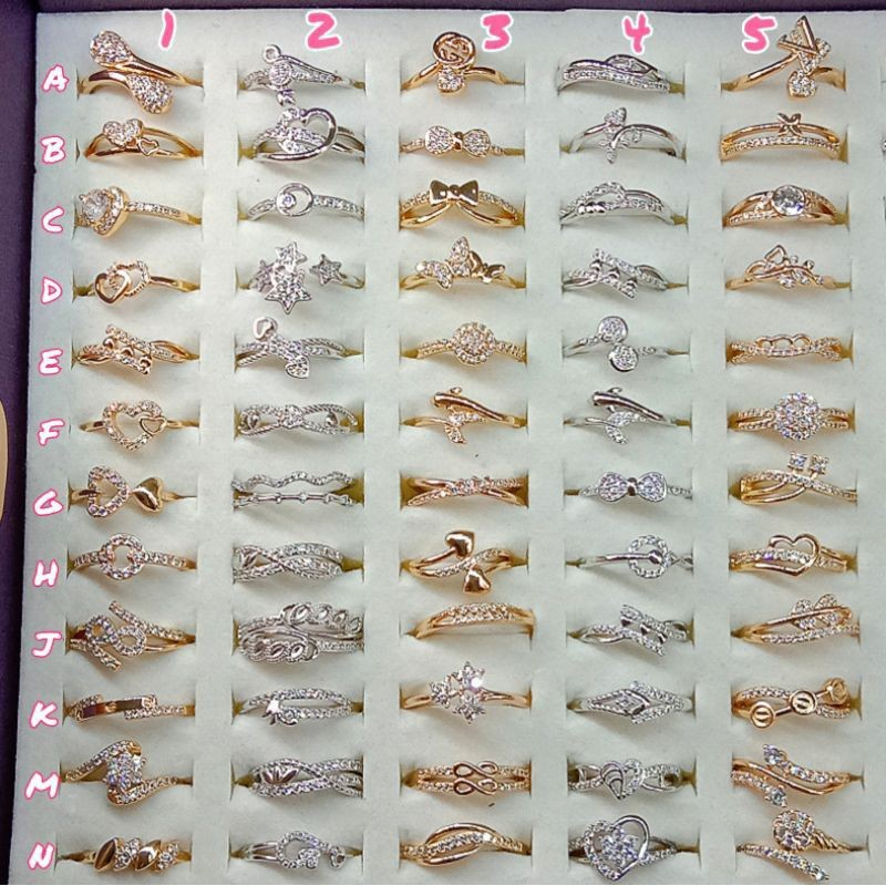 Paket Usaha 12pcs Grosir Murah Cincin Xuping Lapis Emas FL2004 Random