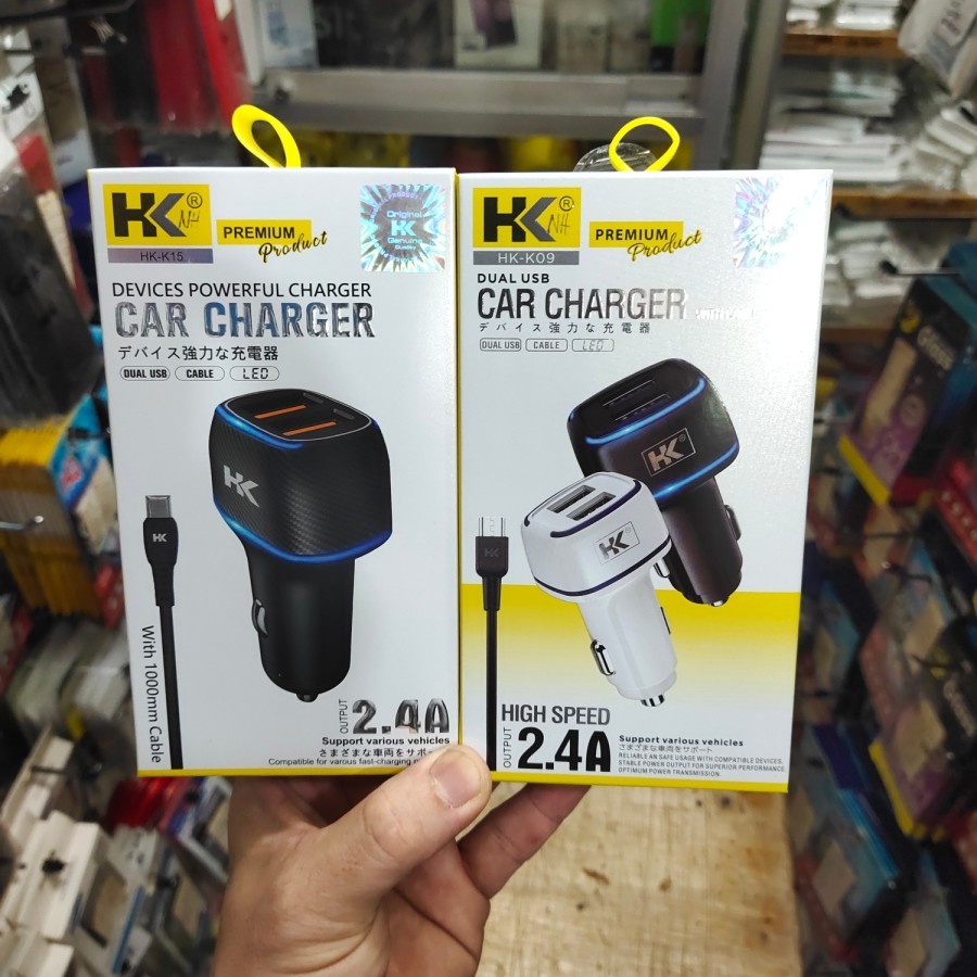 Car charger HK / saver mobil HK / charger mobil batok 2 usb + kabel