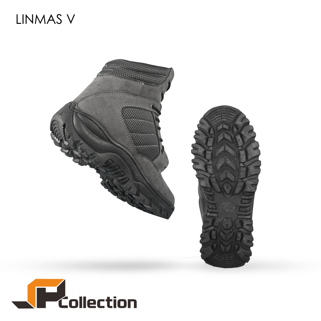 Sepatu Pria Linmas Sepatu PDL Terbaru Model Boots Warna Abu Sepatu Jatah Hansip Standart Sepatu Dina