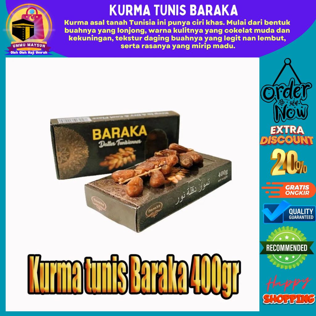 

KURMA/TUNIS/TANGKAI/TUNIS TANGKAI BARAKA 400 GRM