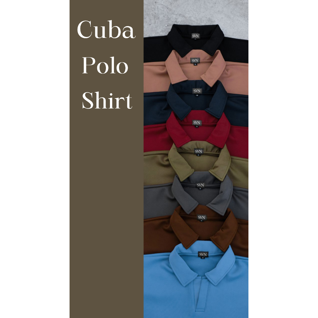 SANVANINA Polo Shirt Pria Korea | Kaos Polo Shirt | Kaos Pria Berkerah | Cuba Poloshirt Scuba Modern