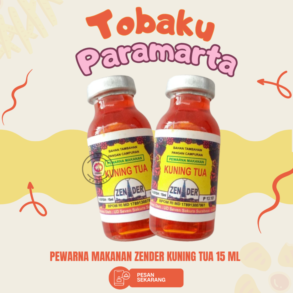 

PEWARNA MAKANAN ZENDER KUNING TUA 15 ML / PEWARNA MAKANAN ZENDER