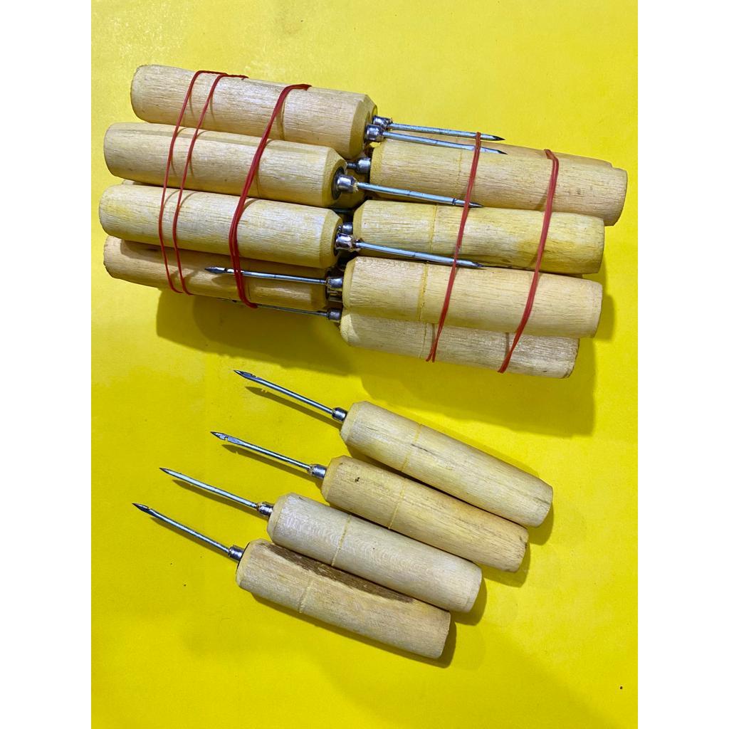 ￼ HARGA GROSIR 10 PCS 20PCS JARUM SOL SEPATU / JARUM ALAT SOL SEPATU GAGANG KAYU