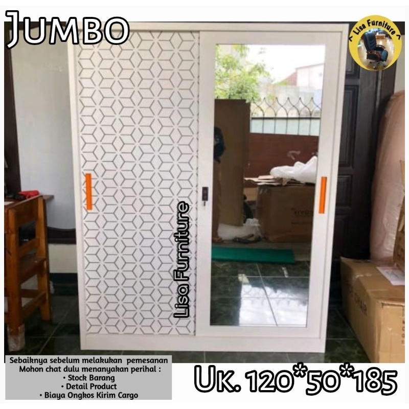 Lemari Besi Pakaian kaca|Lemari Besi Pakaian Sliding|Lemari besi pakaian 3 pintu|Lemari besi pakaian