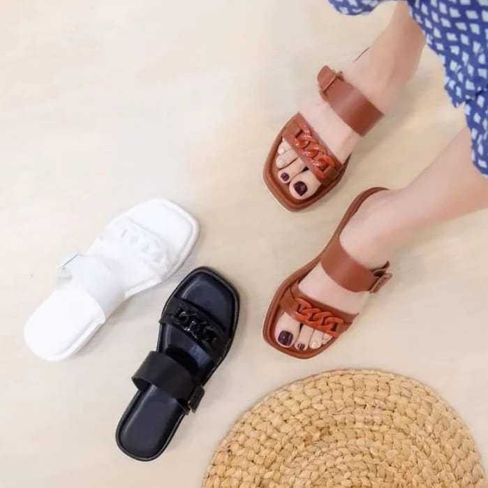 Sandal Wanita Korea Flat Sc 06 Kekinian Terbaru 2023