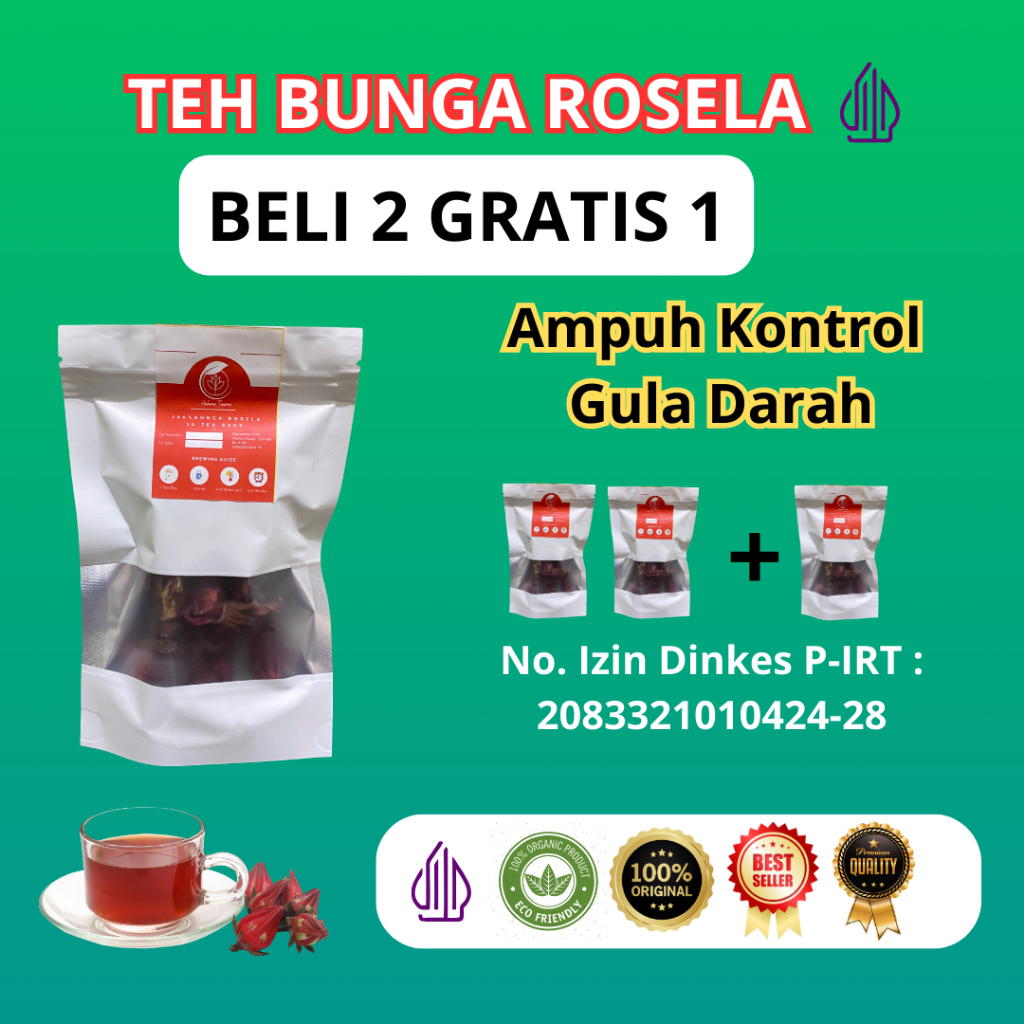 

[BELI 2 GRATIS 1] Bunga Rosela Kering Merah Bersih Cerah Manfaat Penurun Gula Darah Penurun Berat Badan by Halwa Tisane