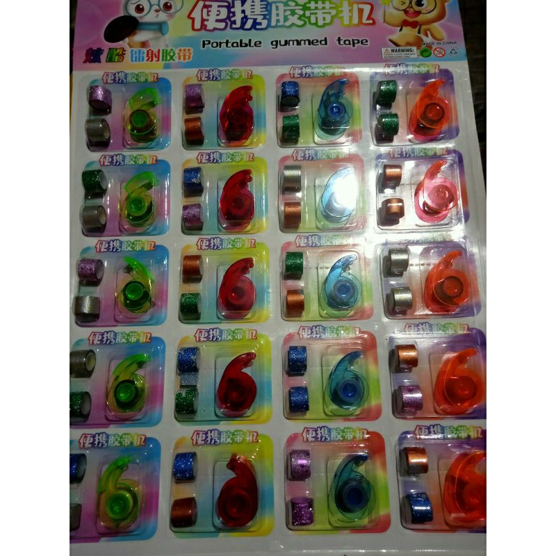 

Tape Portable Gummed Kecil Staples Warna Warni