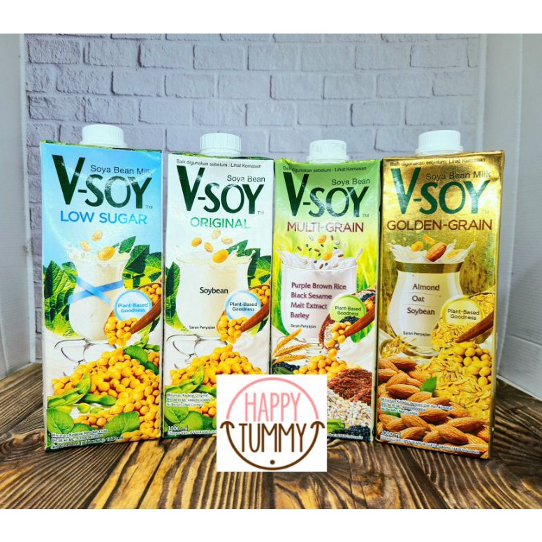 

[۩K42➢] Vsoy original / low sugar / multi golden grain 1L soy milk oat susu kedelai gandum bijian plant based For sale