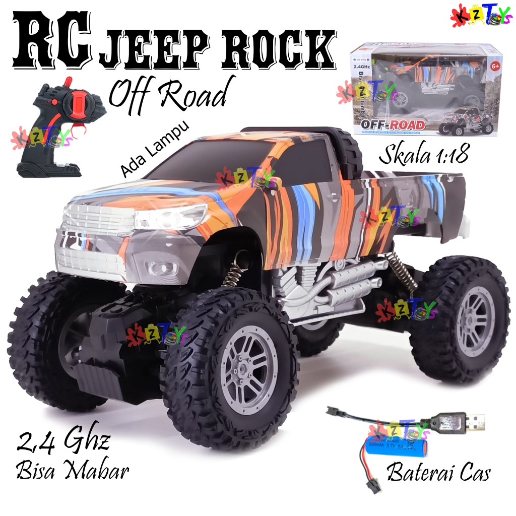 RC ROCK CRAWLER PICKUP MOBIL REMOTE CONTROL OFFROAD CAR PICK UP BATERAI CAS