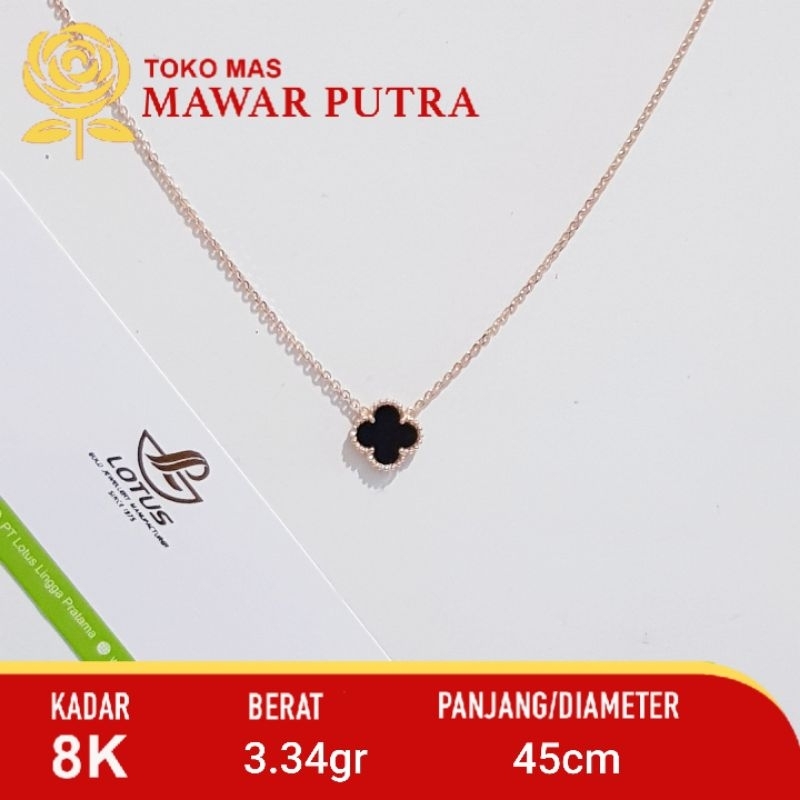Kalung emas Vancleef Lotus Gold 375 8K