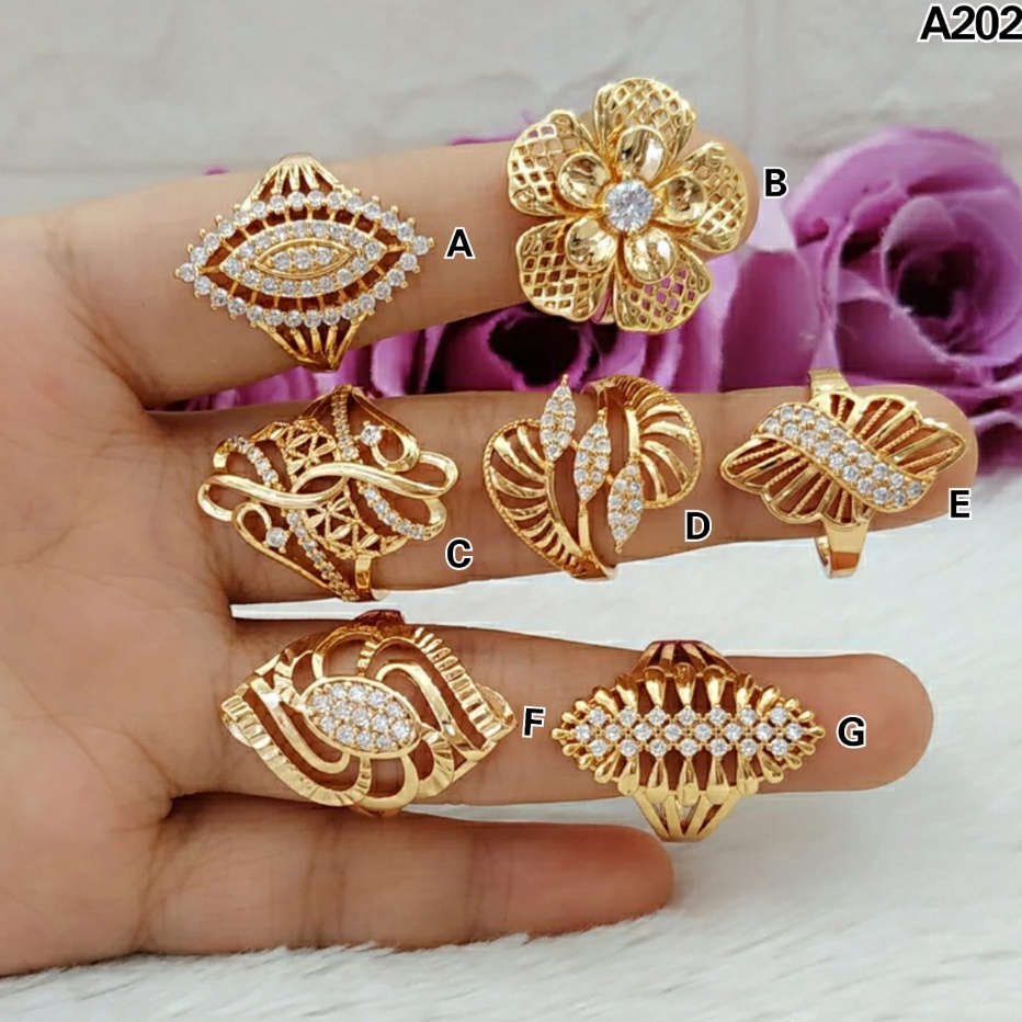 modelTipe ZOX339 Cincin xuping cincin dewasa permata bunga besar perhiasan lapis emas gold A202