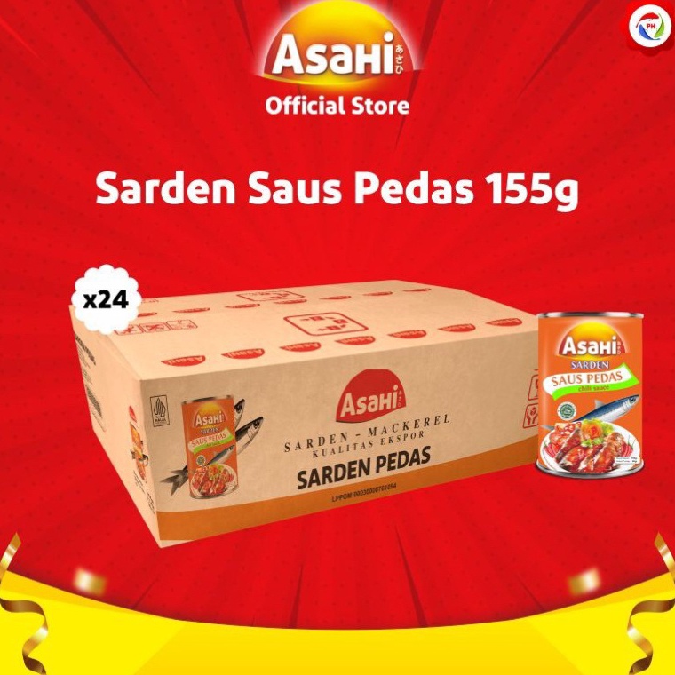 [✣Y15(] Sarden AsaHi 155gr Saus Pedas per Karton Product Termurah