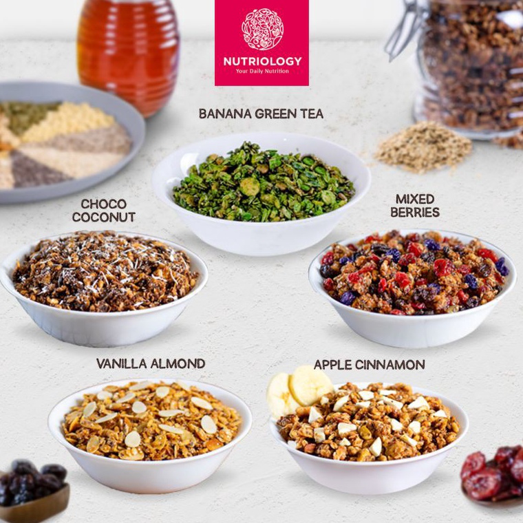 

B44ru Granola Nutriology 400 gr Sereal Sehat Sarapan Praktis Makanan Diet Lengkap Murah Bergizi Alami High Quality Eleoen