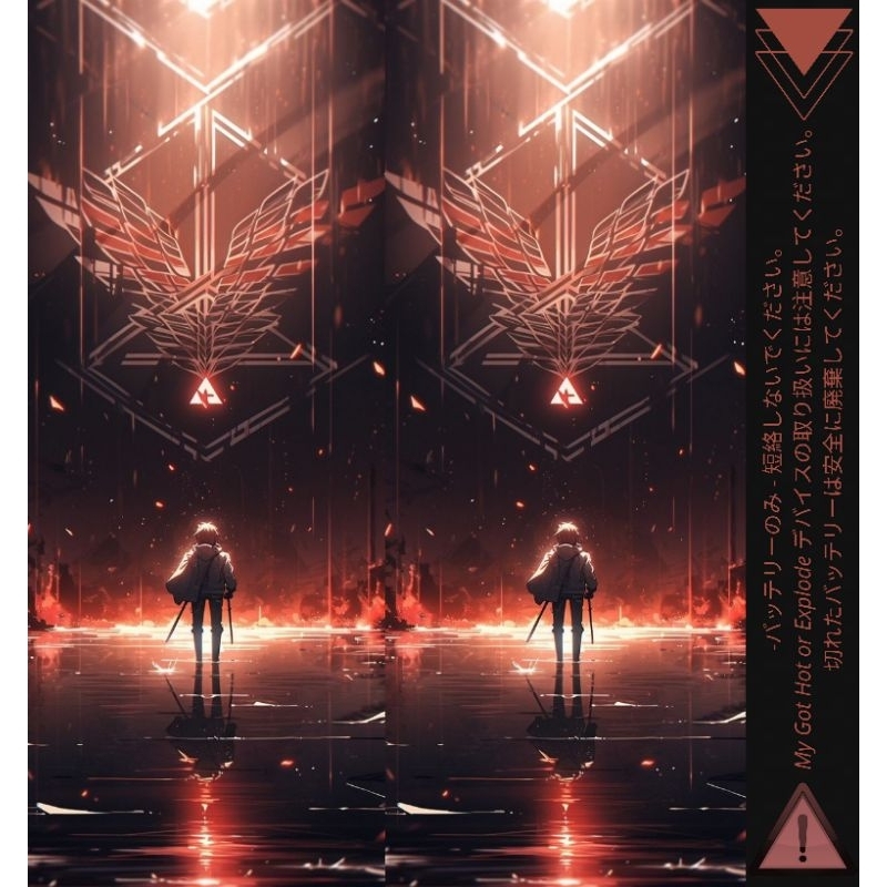 stiker skin wrap baterai 18650 limited anime epic war