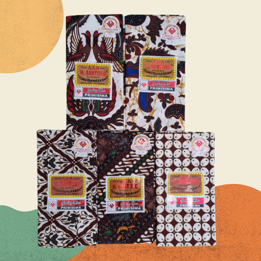 ✨Original✨ KAIN BATIK MOTIF H. SANTOSO AAA UNGGUL JAYA JARIK BATIK GADING MAS PANJANG DAN HALUS BANY