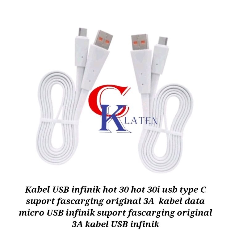 Kabel USB infinik hot 30 hot 30i usb type C suport fascarging original 3A  kabel data micro USB infi