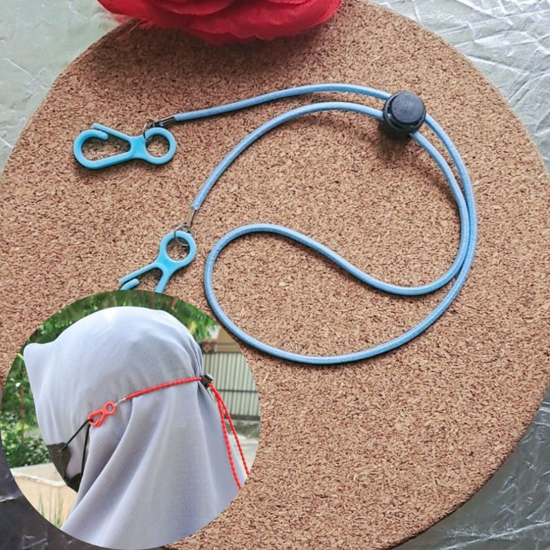 Tali masker 2 in 1 pengait plastik strap masker kalung masker
