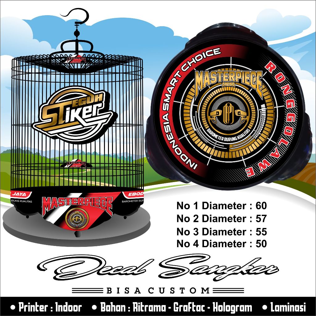 Stiker Sangkar Murai Ebod Jaya Ronggolawe Masterpiece Decal Sangkar Murai Masterpiece Ebod Jaya