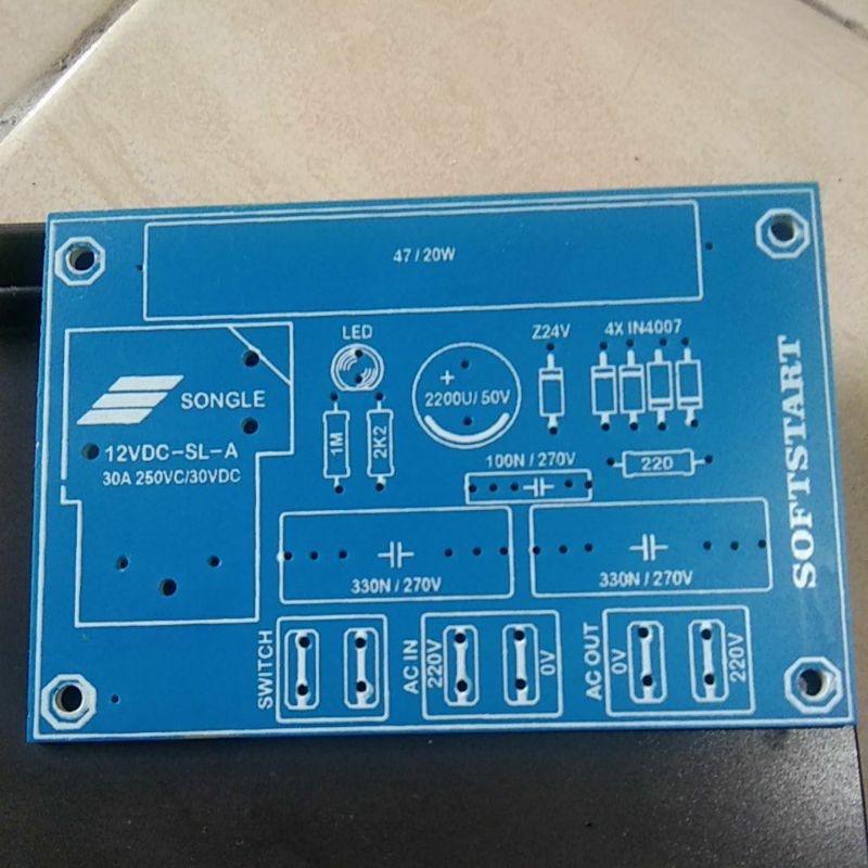 PCB SoftStart Single Relay - Softstart Single Layer Dobel Layer Power Balap