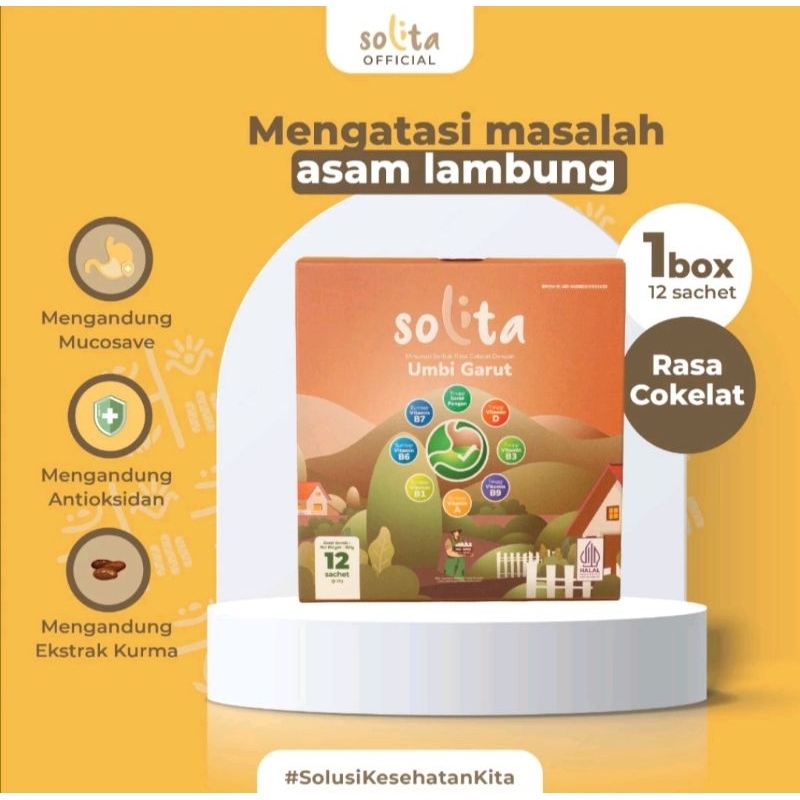 

(BUY 1 GET 1) Solita untuk gerd Minuman Serbuk Umbi Garut Rasa Cokelat Atasi Asam Lambung
