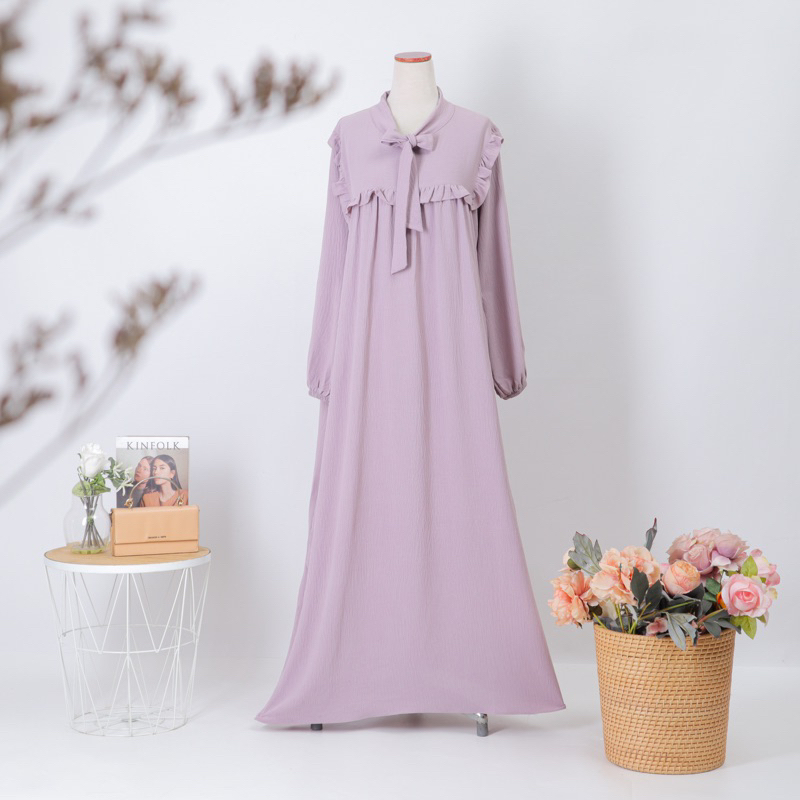 Andrea Dress by eSHa - Lilac Jumbo - Gamis syari busui kasual office dress termurah
