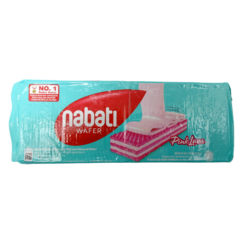 

Wafer Krim Rasa Pink Lava Nabati Wafer Pink Lava netto 125 gr