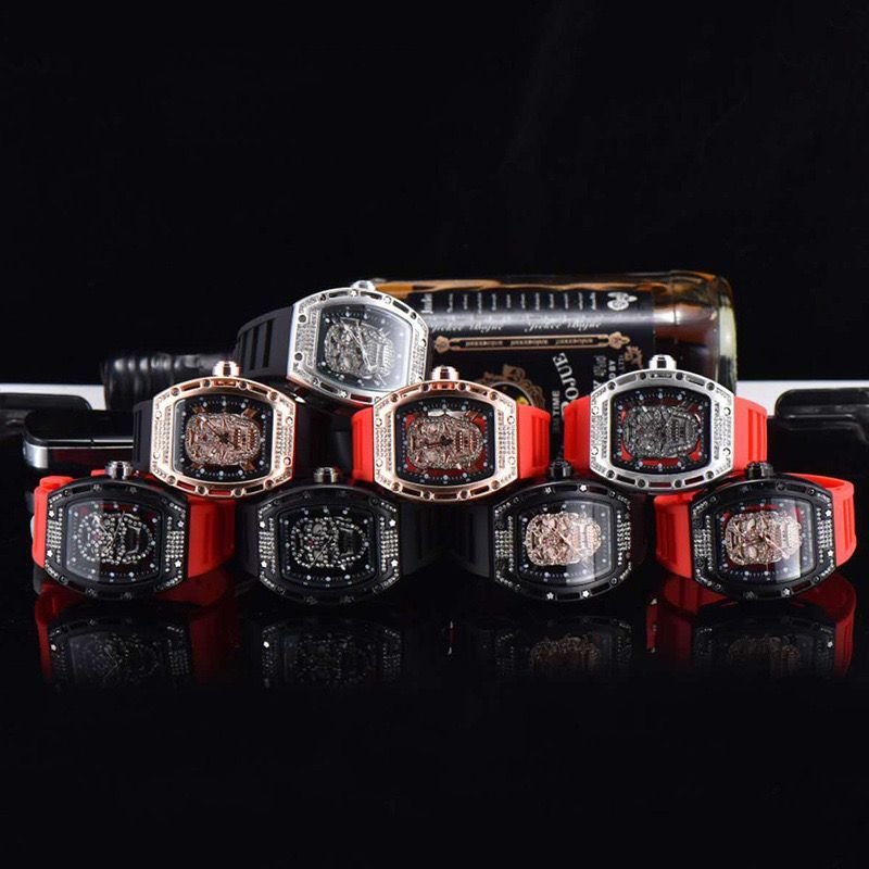 [212] LUXURY JAM - Jam Tangan RM PRIA 0006 Skull