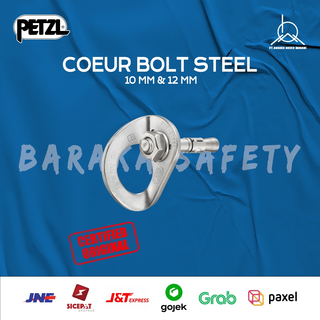 PETZL COEUR BOLT & HANGER Standard Steel Anchor for Professional Industrial Work and Rescue