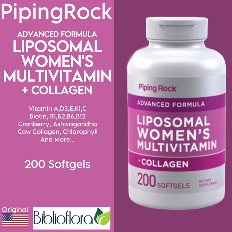 Piping Rock Liposomal Women's Multivitamin Collagen 200 Softgel Wanita