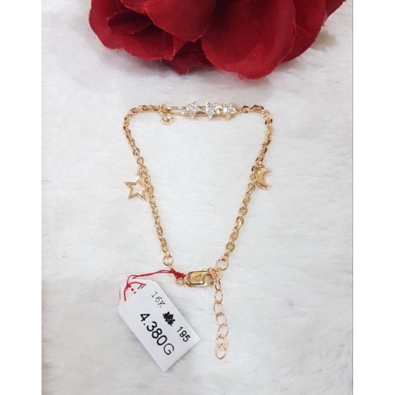 Gelang rantai emas 70 bintang bulan