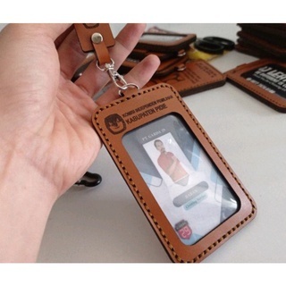 

Id Card Holder Kulit Custom, Name Tag Kulit Id Card, Lanyard Id Card Holder Kulit