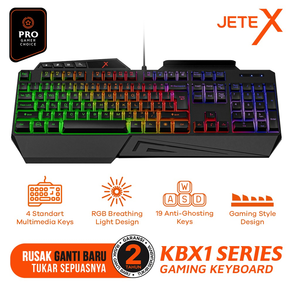 JETE X KBX1 Keyboard Gaming Wired RGB JETEX Garansi 2 Tahun