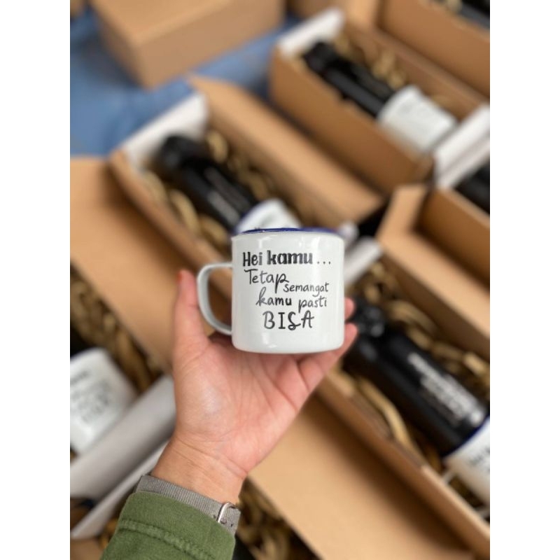 Sampel Enamel 8cm/Cangkir Enamel 8cm/cangkir enamel sablon/Enamel sablon Full color