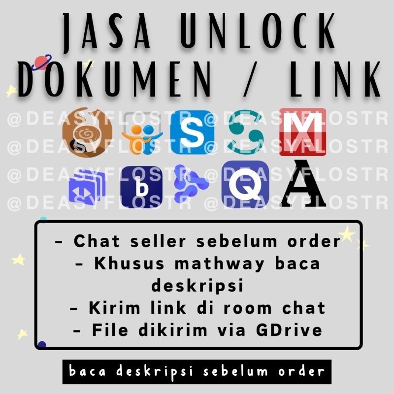 Jasa Unlock Link/Dokumen/File academia, cheqq, bartleby learn, mathway post question, numerade video