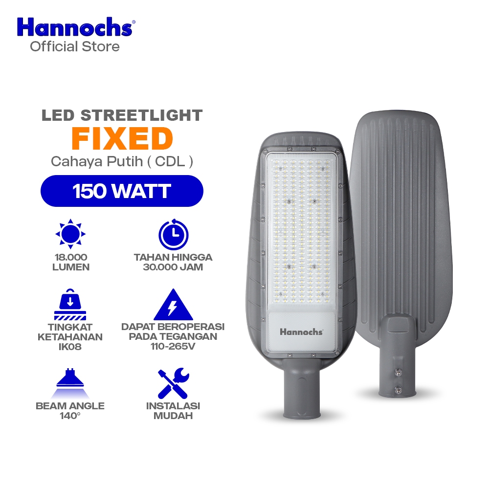 Hannochs Lampu Outdoor LED Streetlight Fixed 150W Cahaya Putih PJU