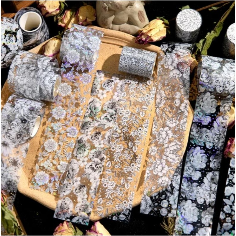 

pet tape bunga untuk journaling journals journal kit ephemera bujo estetik