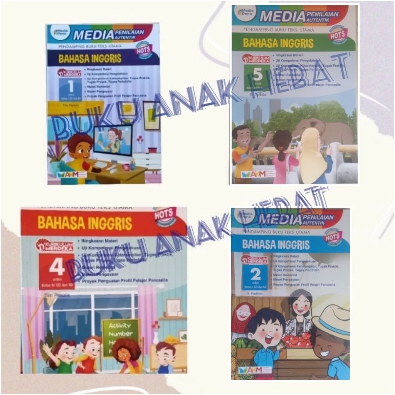 Buku Sekolah - Media Pena Bahasa Inggris Penilaian Autentik Kelas 1 2 4 5 - buku anak hebat
