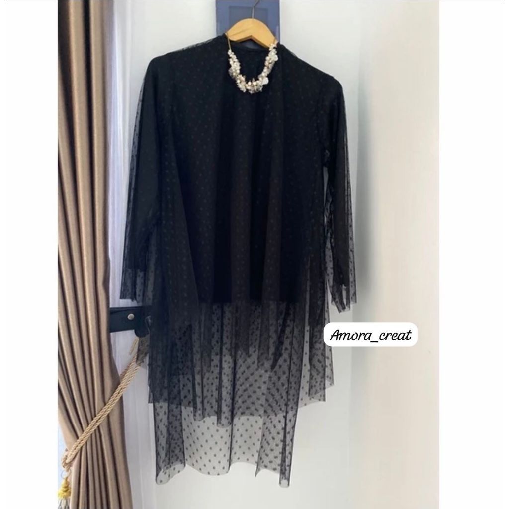 outer tunik tile doty//atasan kondangan wisuda//tile polkadot