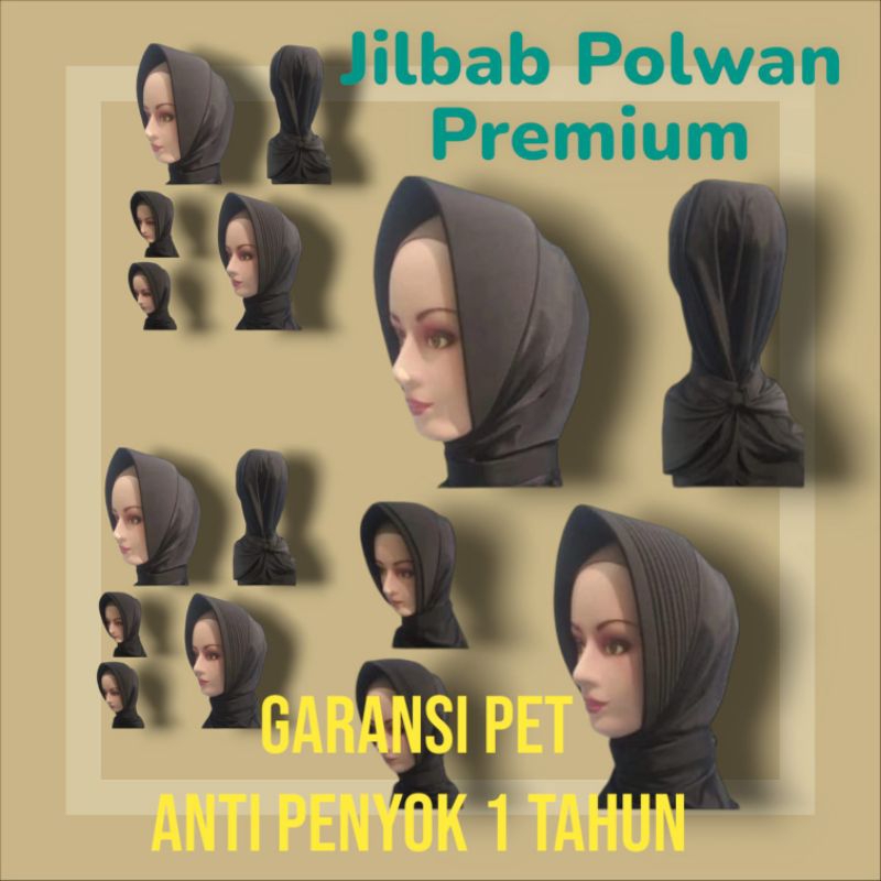 Jilbab dinas polwan premium anti penyok pet polos ikat  (Pocil Shop) Makassar