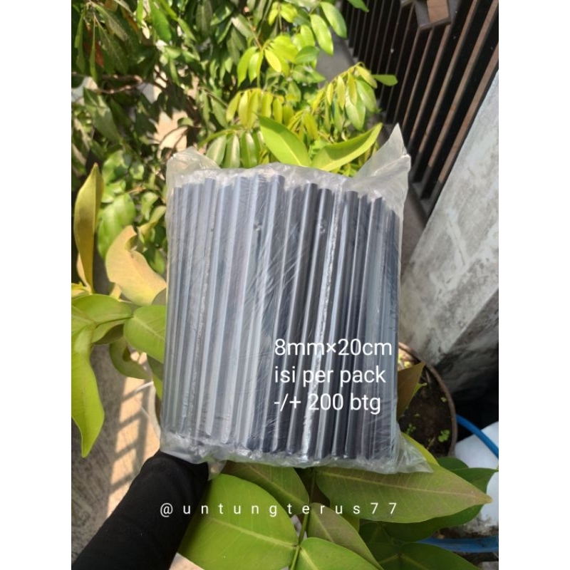 Sedotan Hitam Lancip/Sedotan Hitam 8mm/Sedotan Minuman