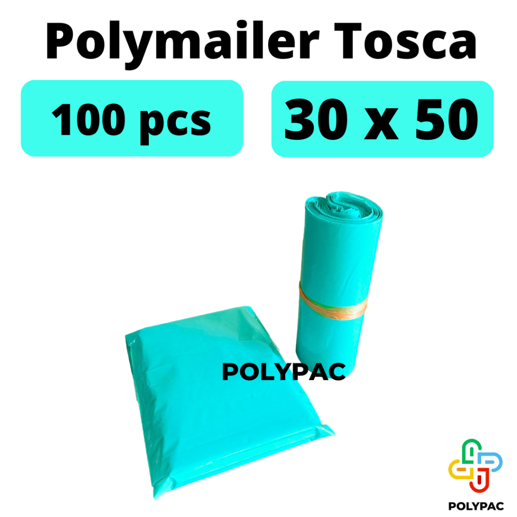 

Polymailer Tosca [30x50] isi 100 pcs - Polymailer Lem Warna Hijau Tosca Biru Tosca Toska