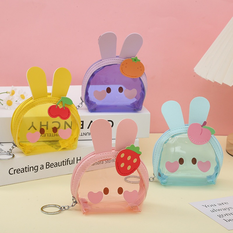 DOMPET KOIN TRANSPARAN MOTIF ANIMAL AKSEN KUPING RABBIT PC541