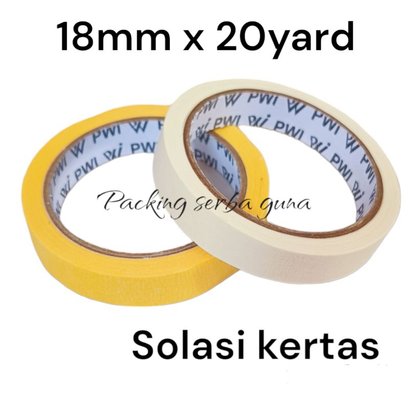

Solasi kertas/masking tape/18mm x 20yard