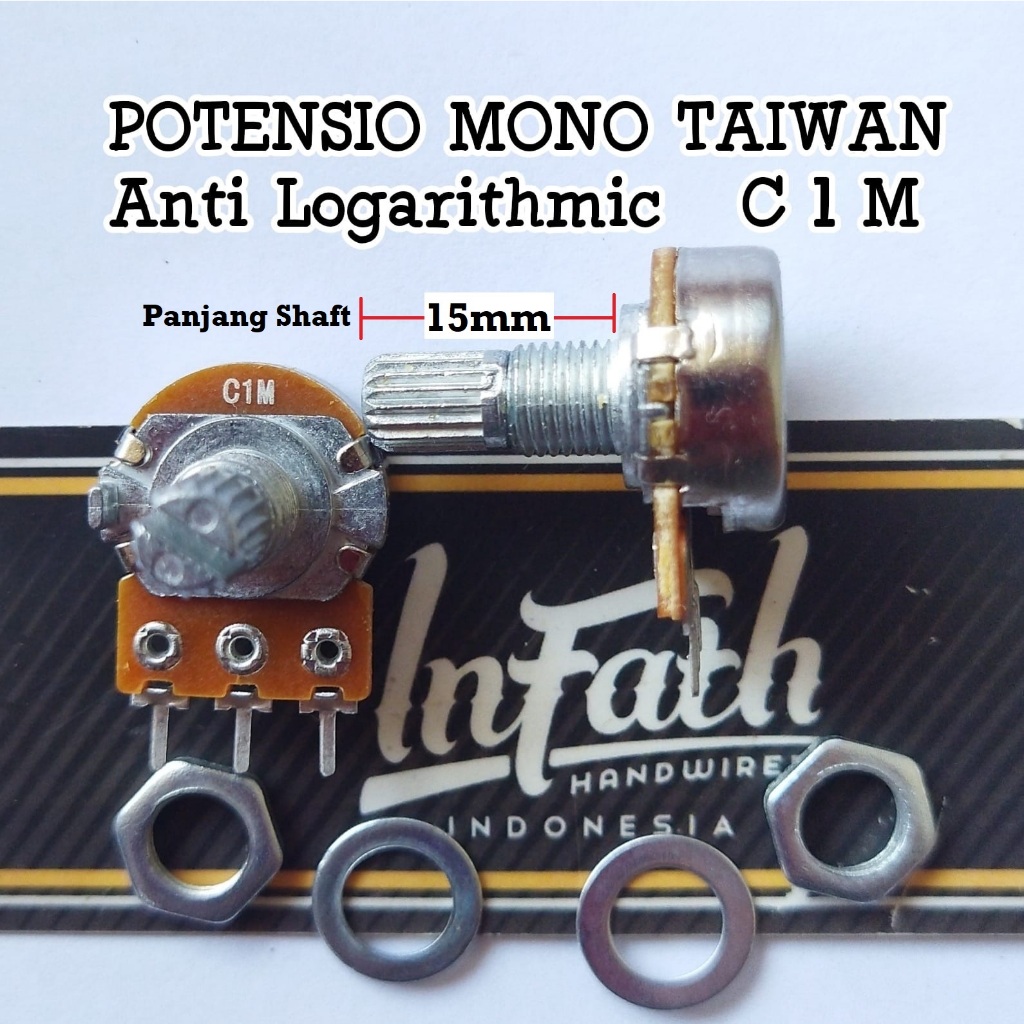 InFath - Potensio Anti Logaritmic C5K C10K C20K C50K C100K C250K C500K C1M Taiwan Mono Stereo Alpha 