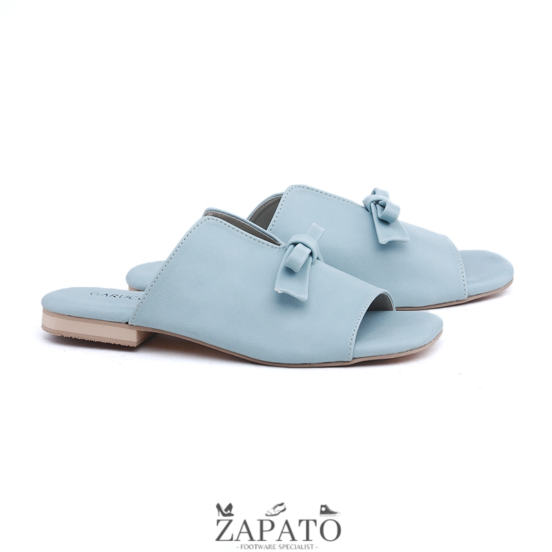 Sandal Selop Wanita / Sendal Flat Teplek Cewek Pesta Kondangan Biru - Zapato Official