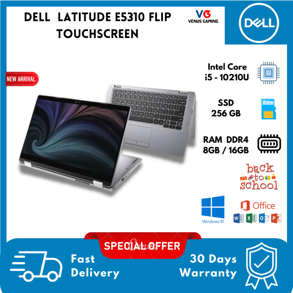 Laptop Second Like New Dell 5310 Touchscreen i5  i5 - 10210U RAM 16GB SSD 512GB 13Inch Touchscreen