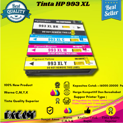 Tinta Compatible HP 993XL Printer 50DN 750DW 777Z etc - 1 Set