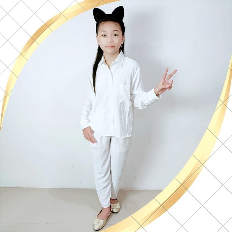 Setelan Kemeja Crinkle Anak tanggung Usia 8 -14  Tahun